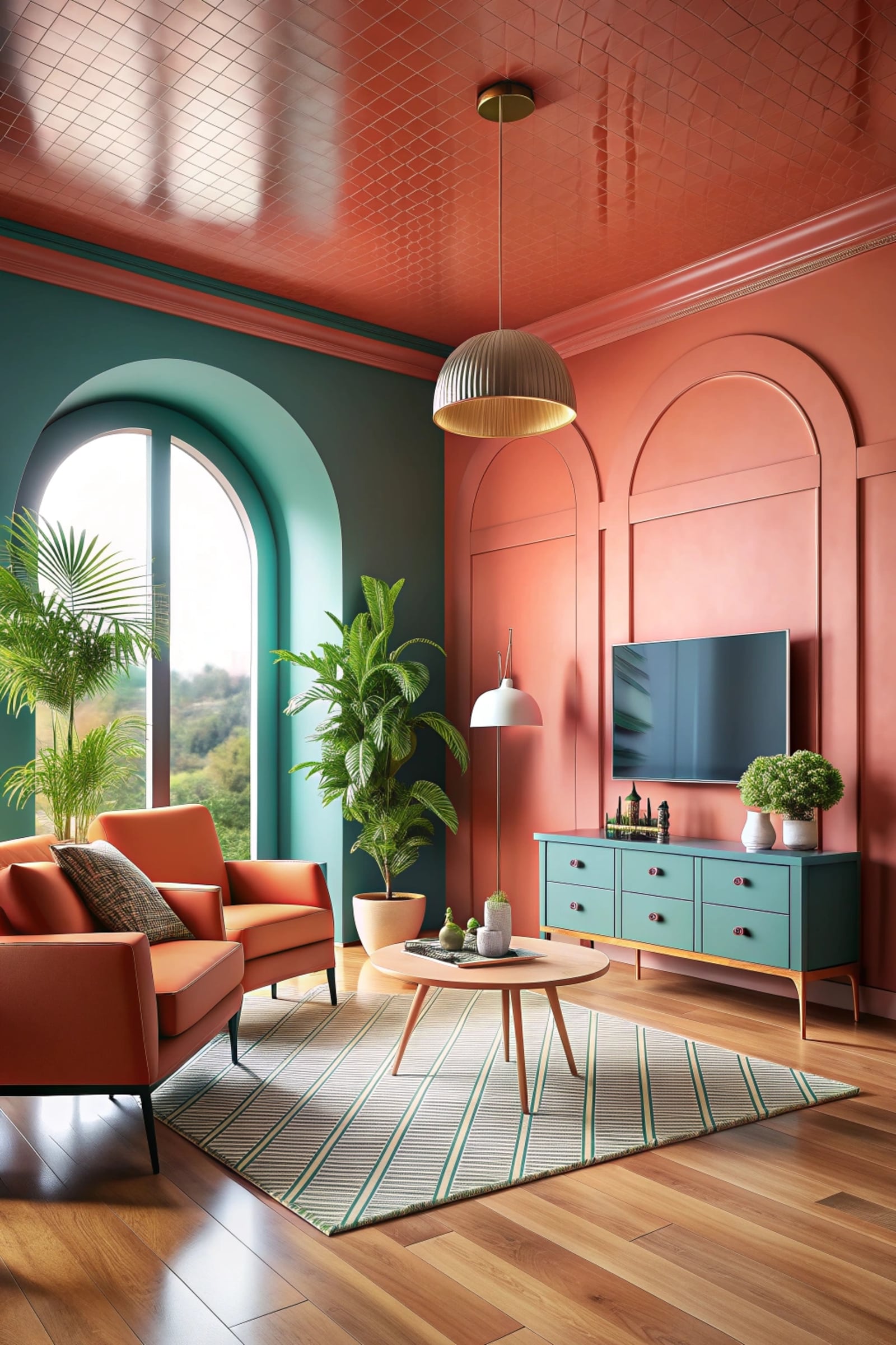Residential room showing a refined painted finish