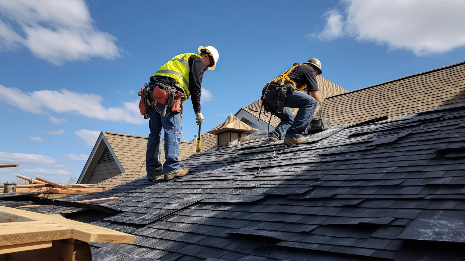 TINSA USA personnel working on a residential roof